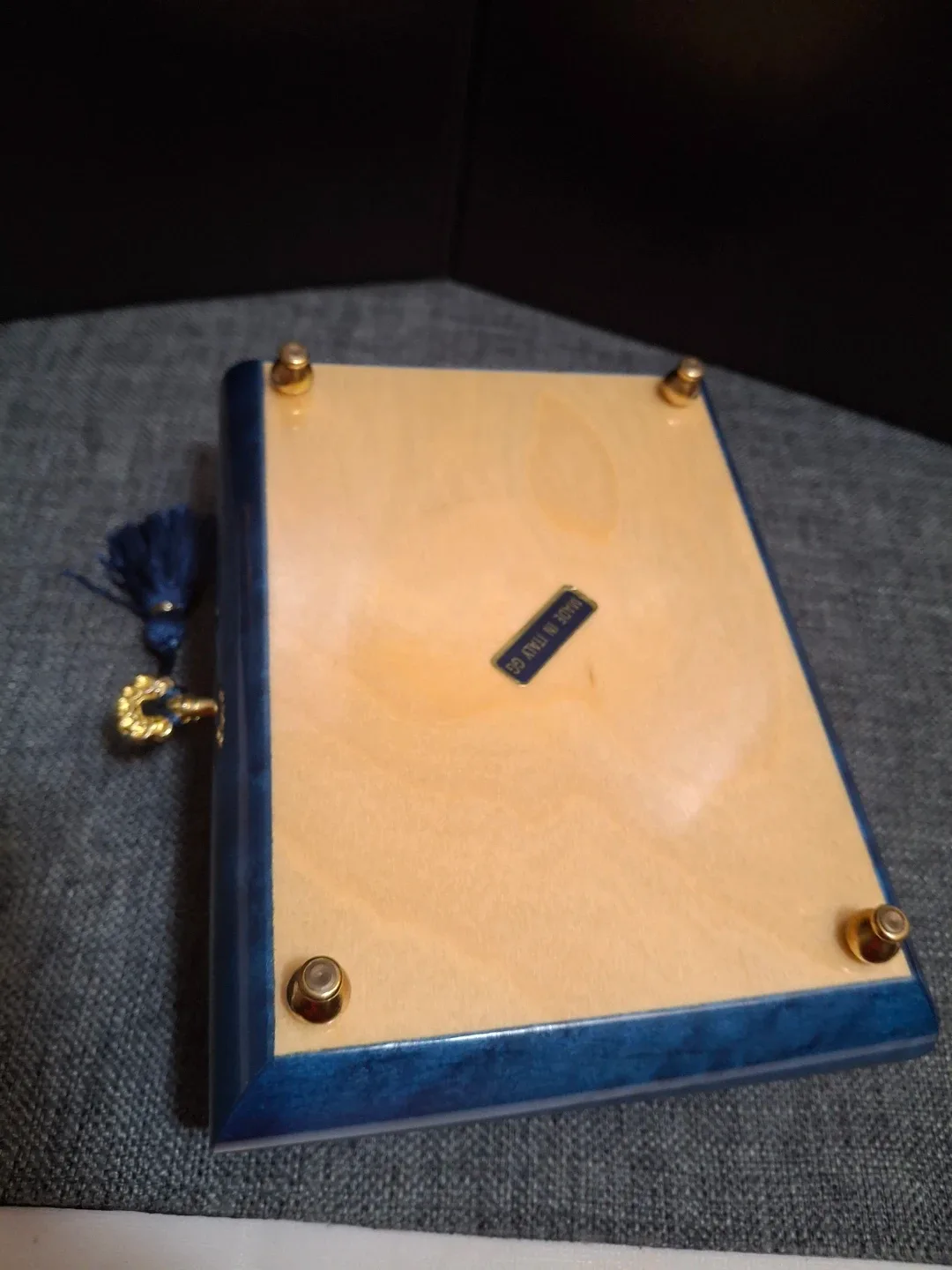 Blue Floral Italian  Wooden Box image indicator(6)