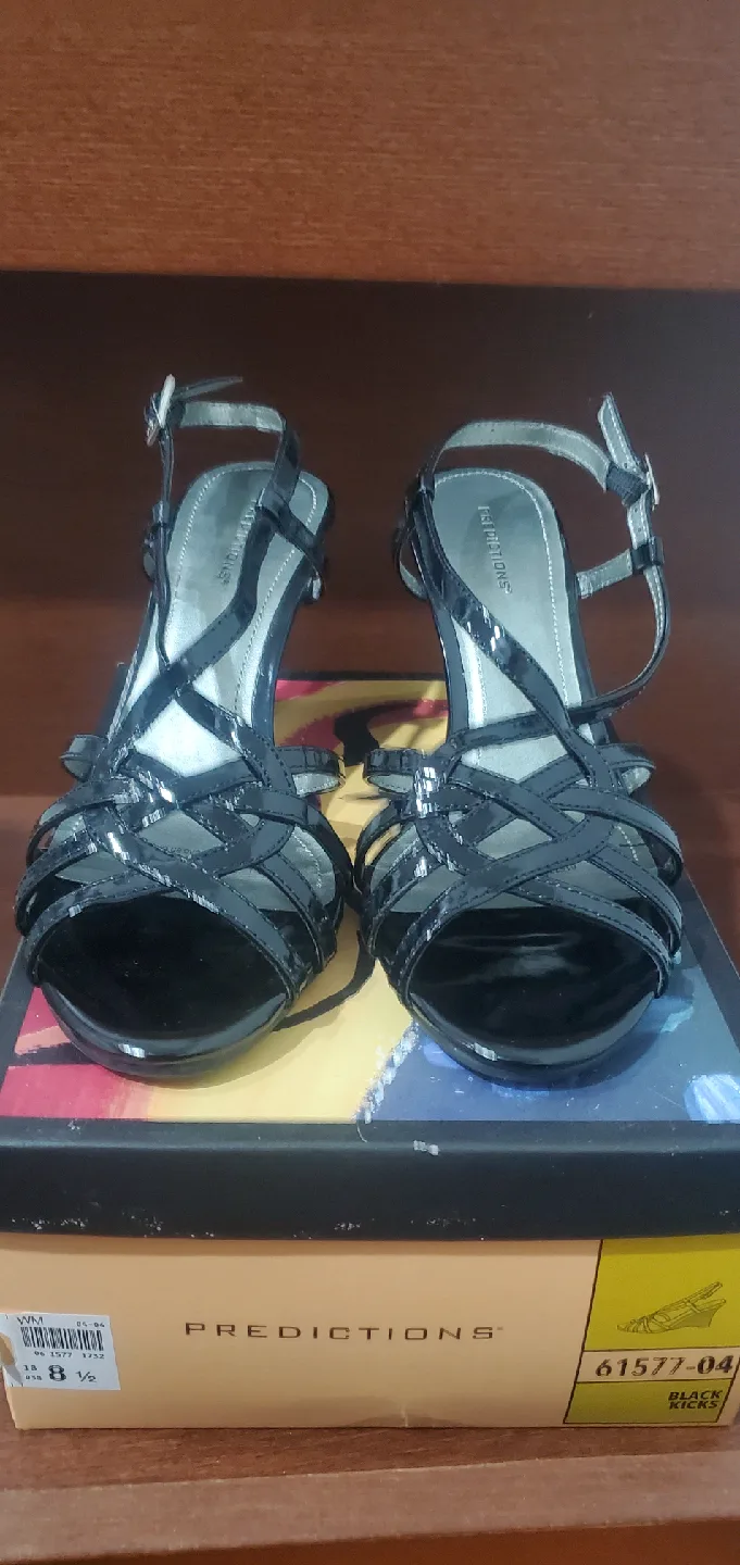Predictions Black Strappy Heels - Size 8.5 image indicator(2)