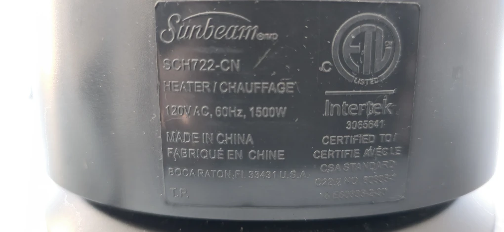 Sunbeam 18” Ceramic Small Tower Heater - photo 5
