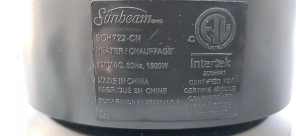 Sunbeam 18” Ceramic Small Tower Heater image indicator(5)