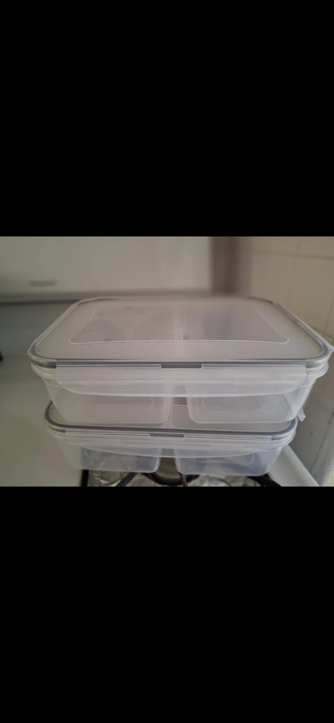 Two Clear Food Storage Containers with Dividers