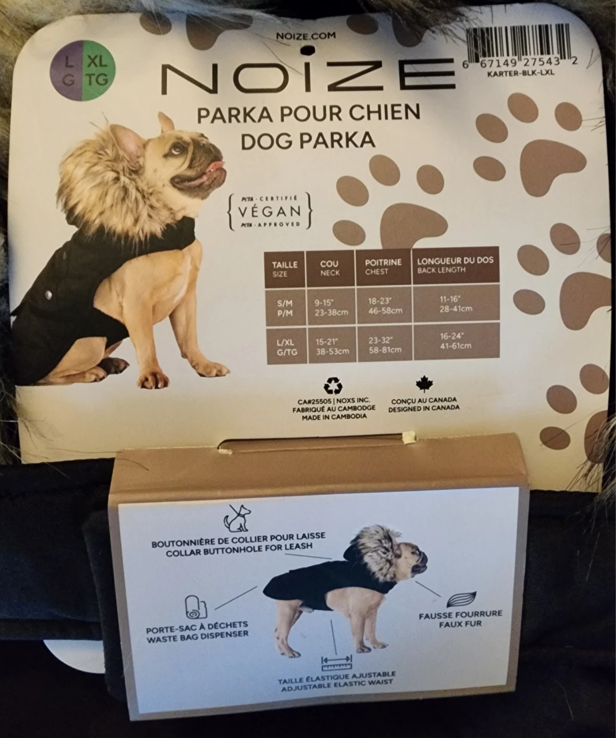 Noize Karter Dog Parka - Black, L/XL