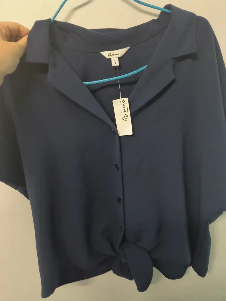 2x Reitmans Tie-Front Blouse - Size L