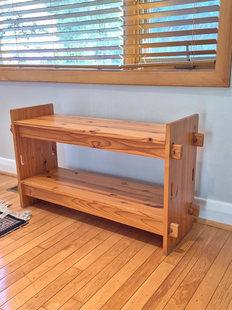 4 x Low Shelf Units, Artisan-Made, Solid Wood, Vintage image indicator(6)