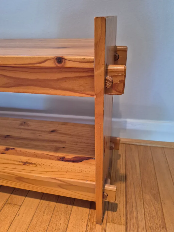 4 x Low Shelf Units, Artisan-Made, Solid Wood, Vintage image indicator(7)