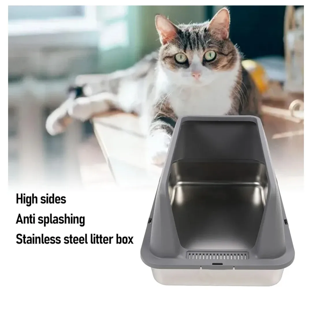 Cat Litter Box with Scoop & High Sides image indicator(3)