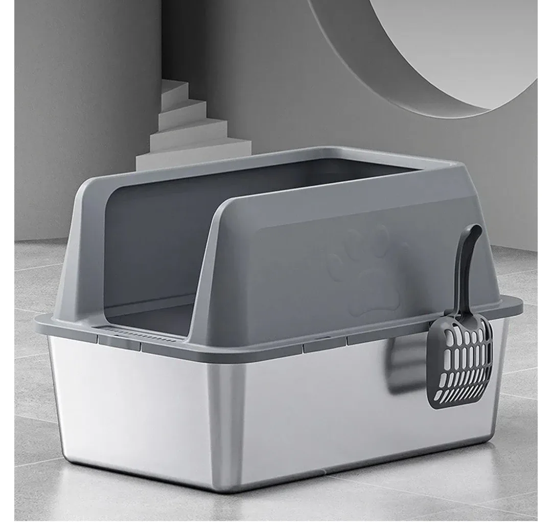 Cat Litter Box with Scoop & High Sides image indicator(4)