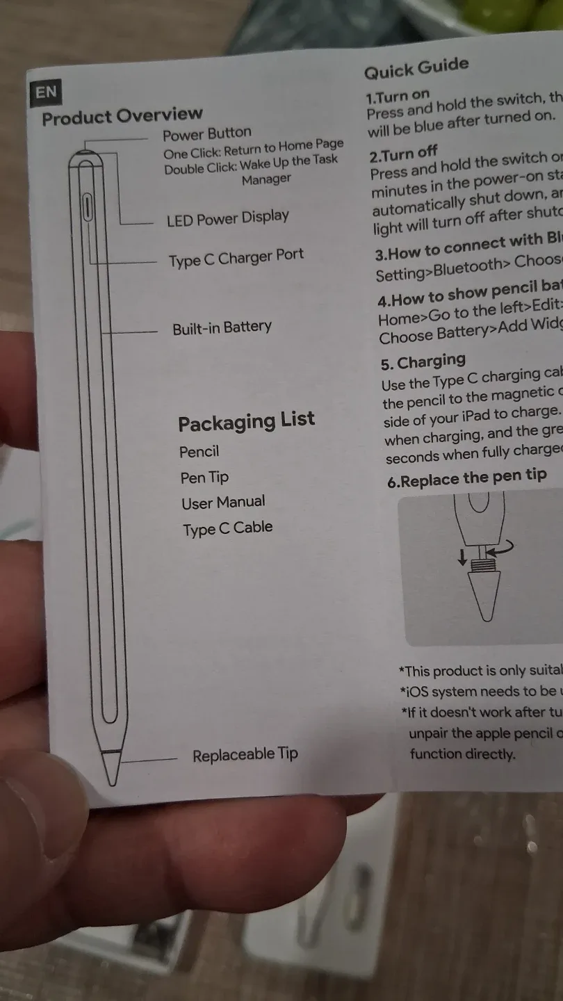 iPad Stylus Pencil, for iPad 2018 or later, White image indicator(7)