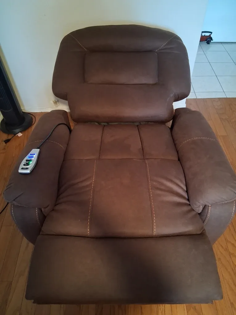 Brown electric reclining massage chair image indicator(4)