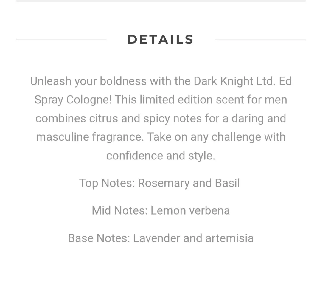 Dark Knight Ltd Ed Spray Cologne for Men image indicator(2)