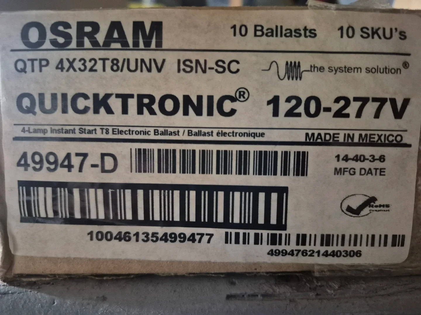 Osram Quicktronic QTP 4X32T8/UNV ISN-SC Ballasts