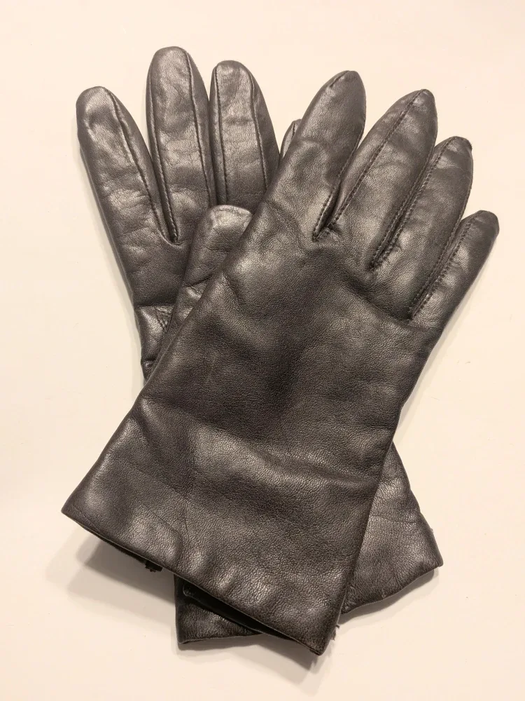 Ladies Vintage Brown Leather Gloves sz 6-6.5 (small hand)