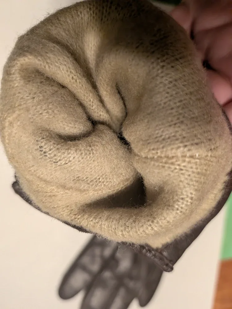 Ladies Vintage Brown Leather Gloves sz 6-6.5 (small hand) image indicator(8)