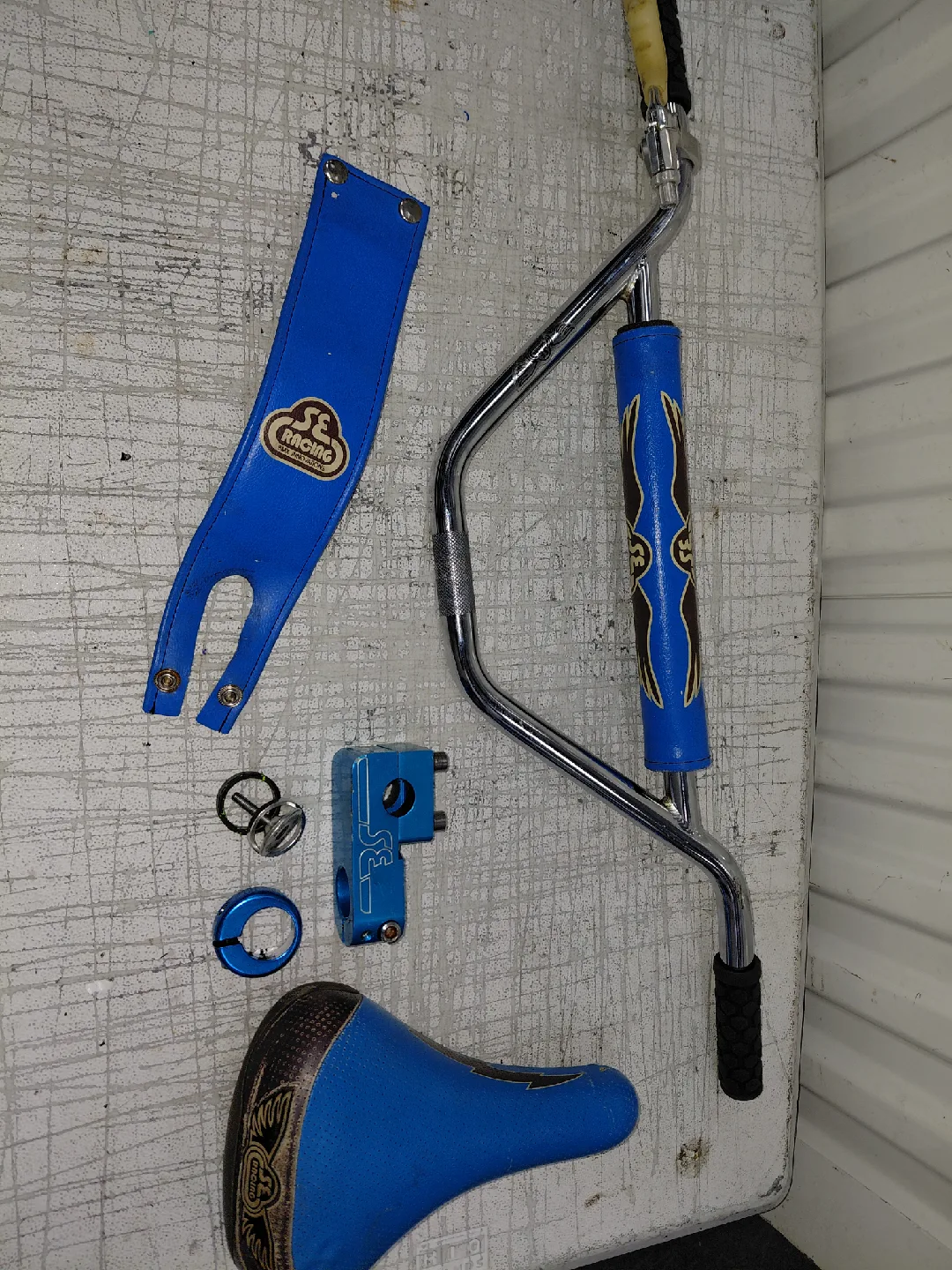 SE Racing BMX Bike Parts Lot - Blue