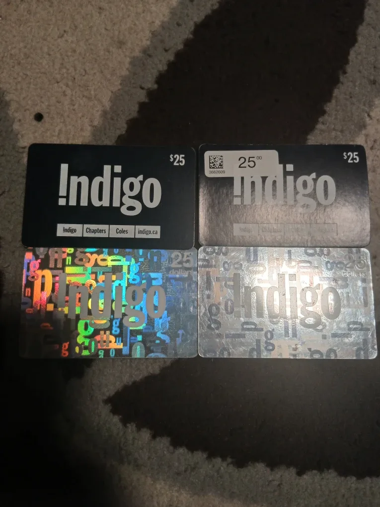 Indigo $25 Giftcards (72 FOR THE LOT) thumbnail