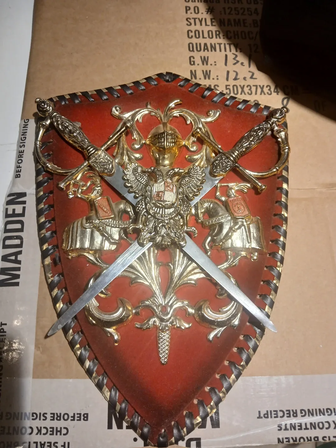 Decorative Knight Shield with Swords