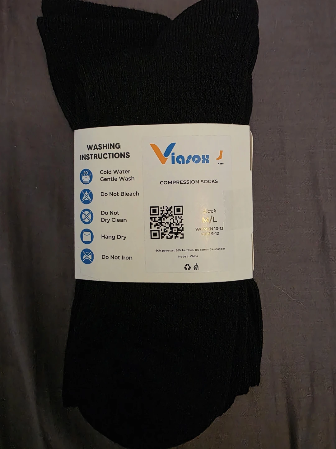 Viasox Knee Compression Socks - Black M/L - photo 2