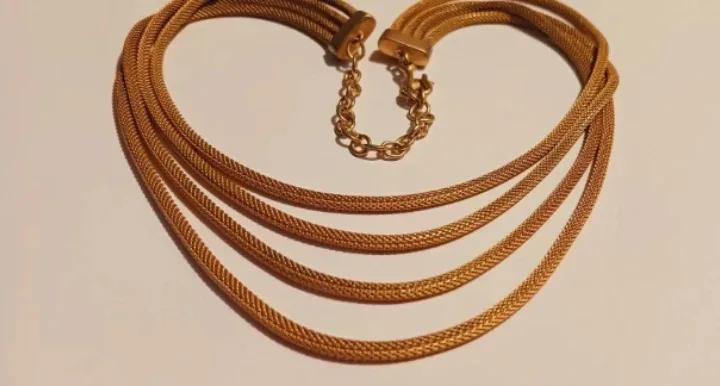 Beautiful Gold Tone Multi-Strand Necklace