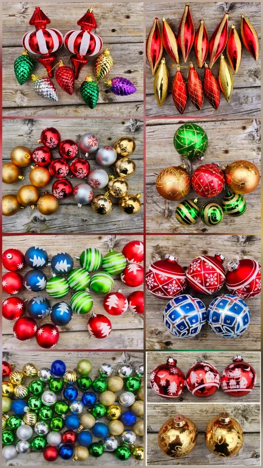 Holiday ornaments! Many different styles, colours & sizes, $