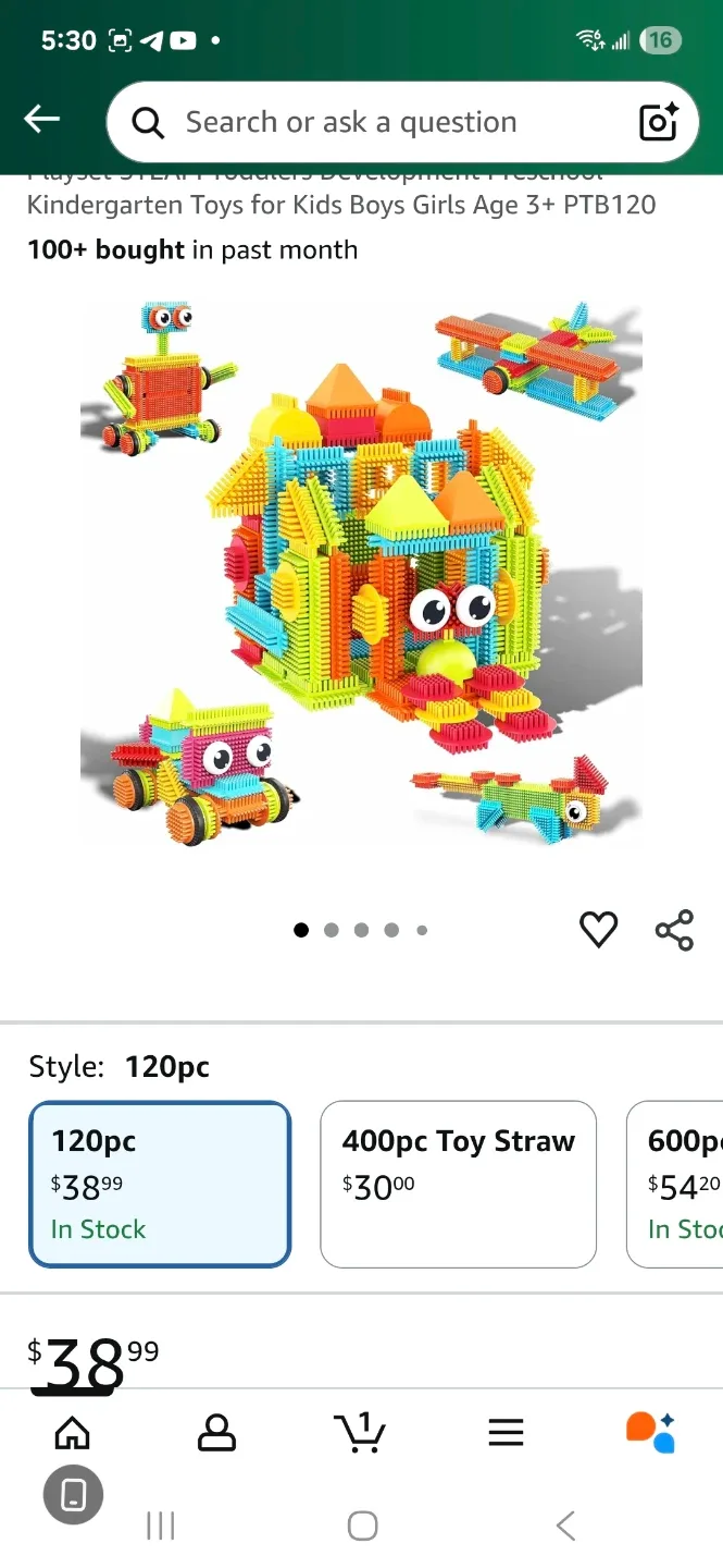 PicassoTiles Bristle Lock 3D Building Tiles, 120 Pieces image indicator(3)