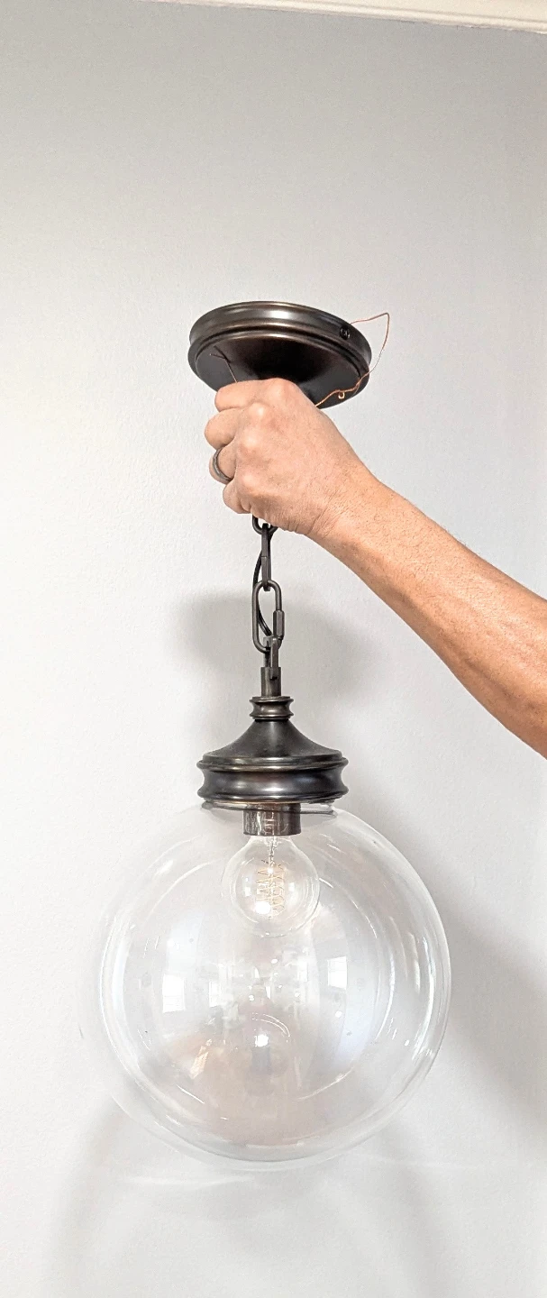 2 Large Globe Pendant Light Fixtures - photo 2