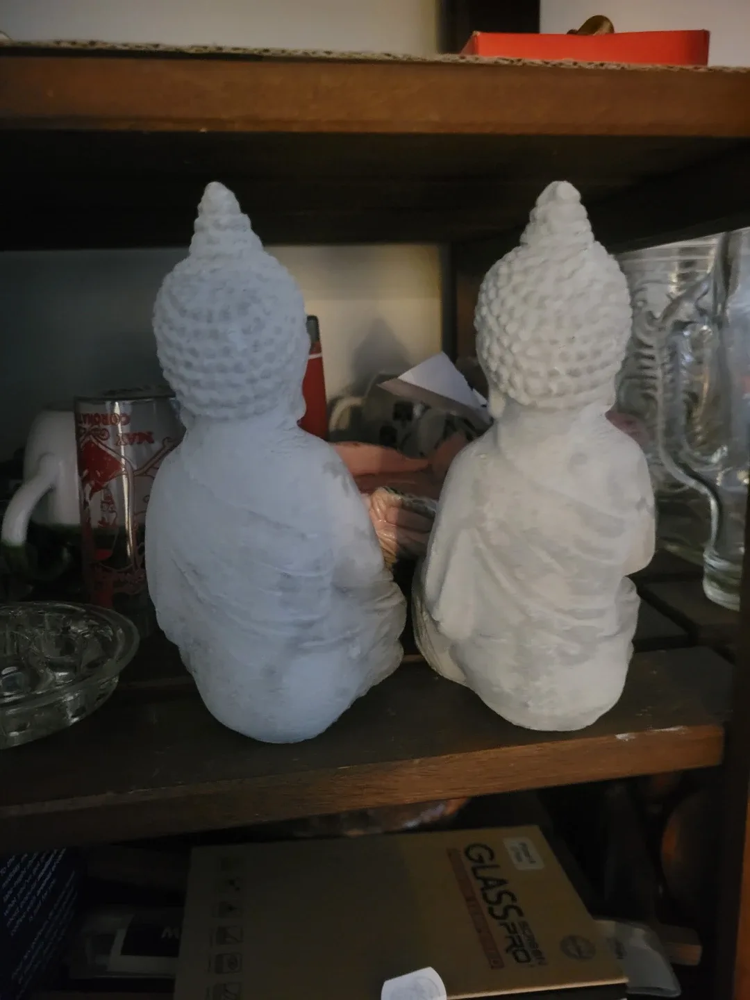 Two Cement Buddha Statue Candle Holders image indicator(4)