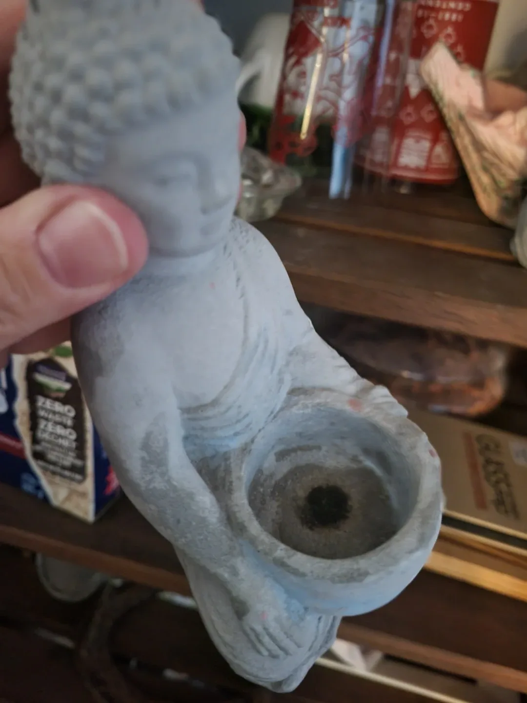Two Cement Buddha Statue Candle Holders image indicator(6)