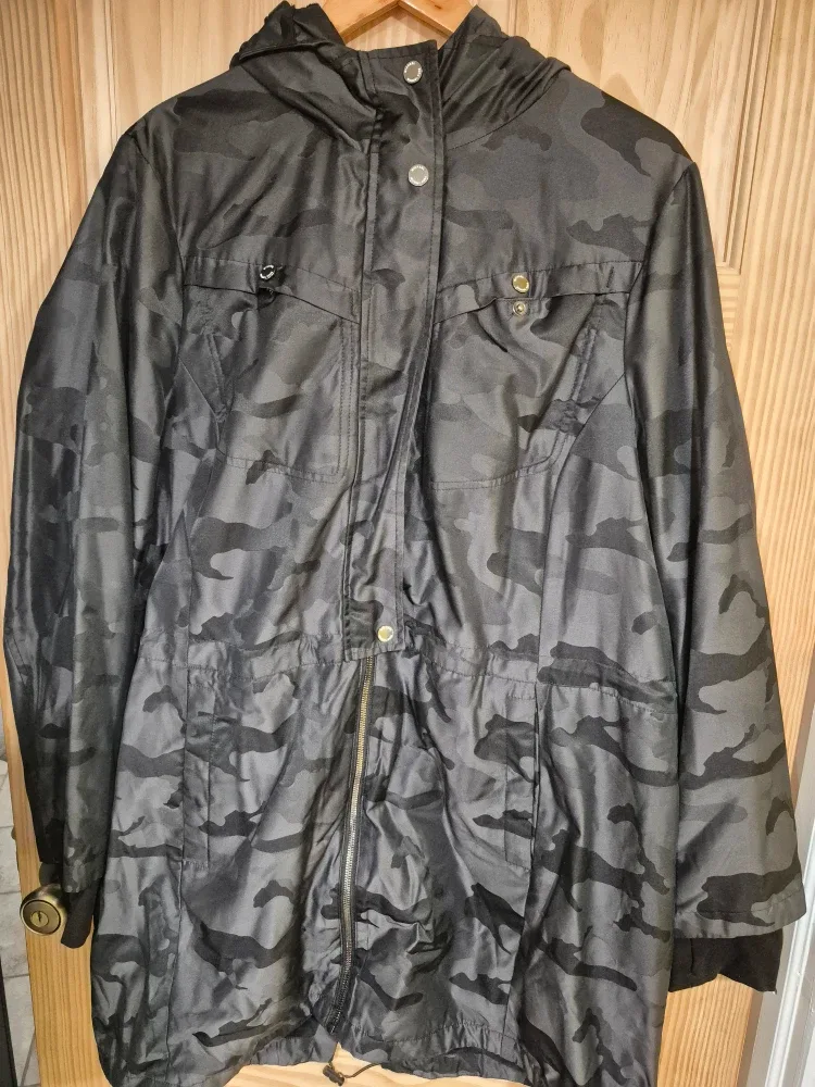 Micheal Kors women's black anorak rain coat XL