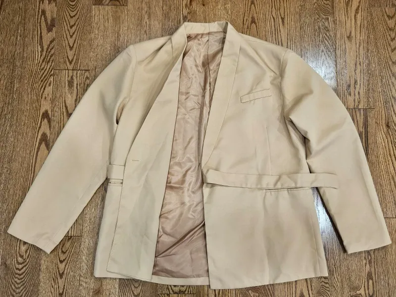 Tan Waist Wrap Style Blazer Men's Large image indicator(2)