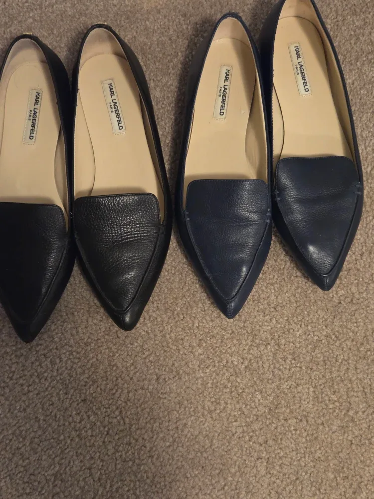 Karl Lagerfeld Paris Blue Leather Flats