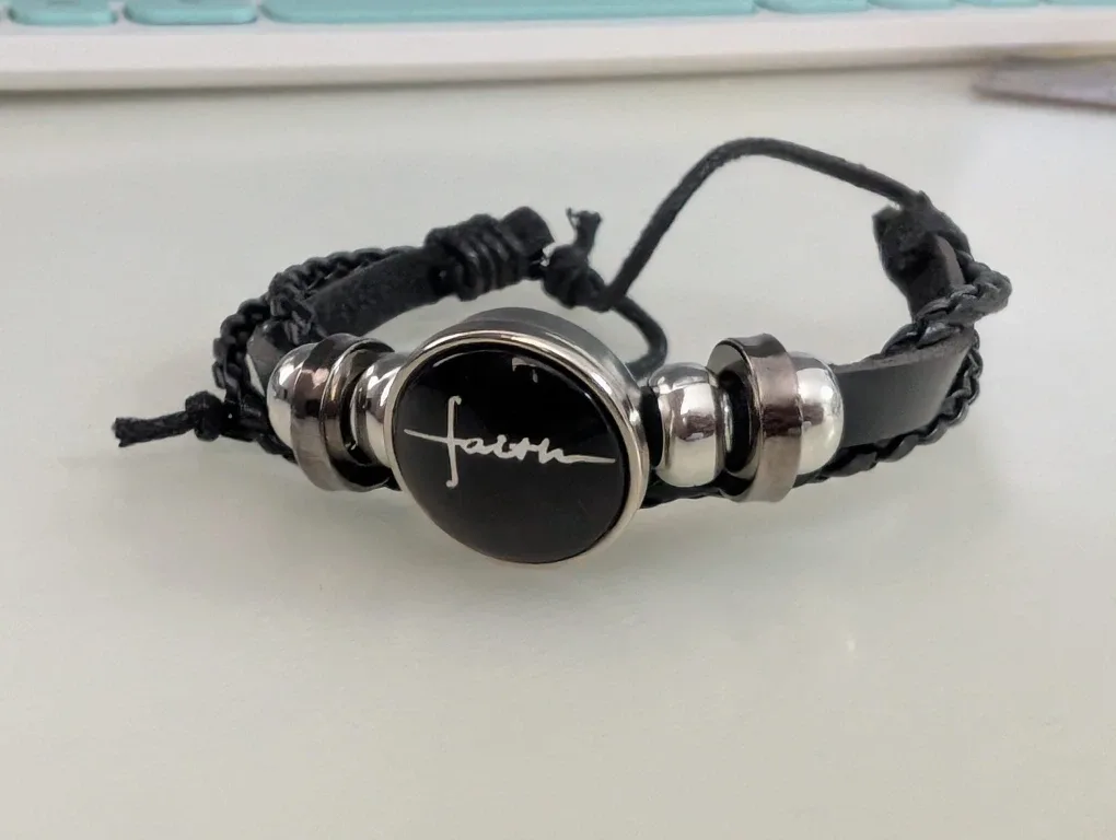 Faith Bracelet - Black Leather