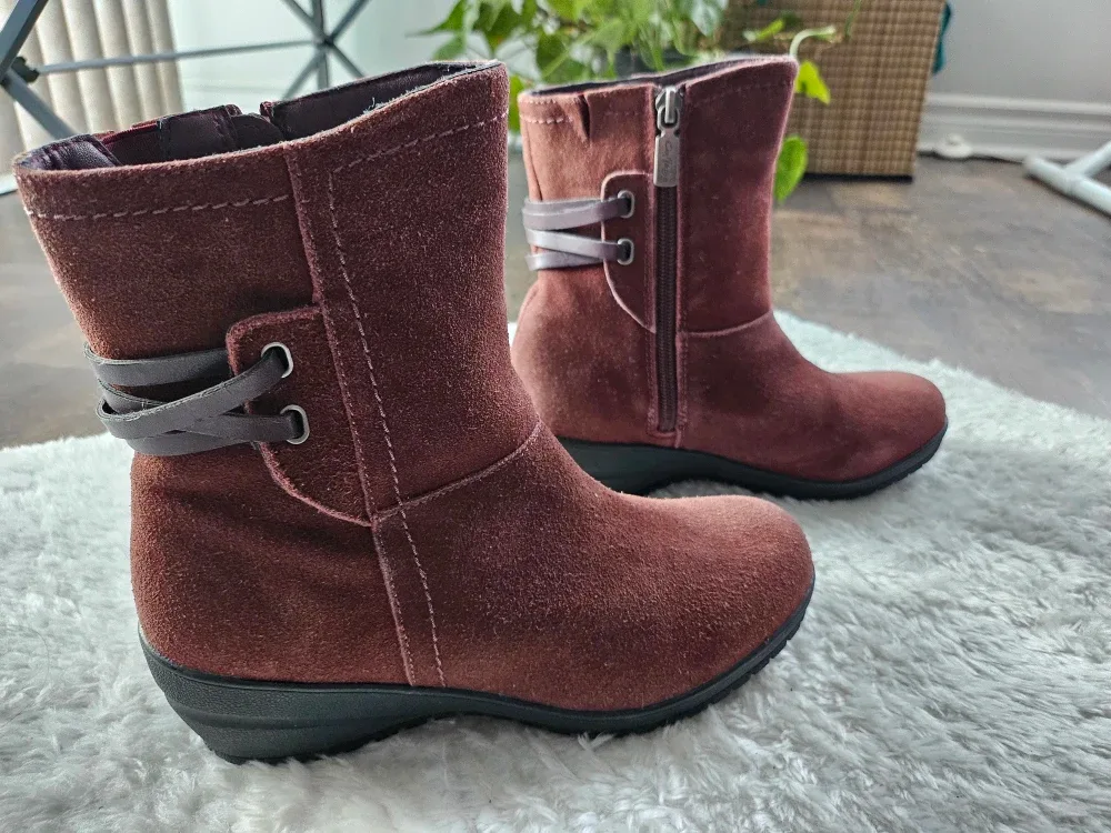 Suede Ankle Boots - Maroon/Deep Red image indicator(2)