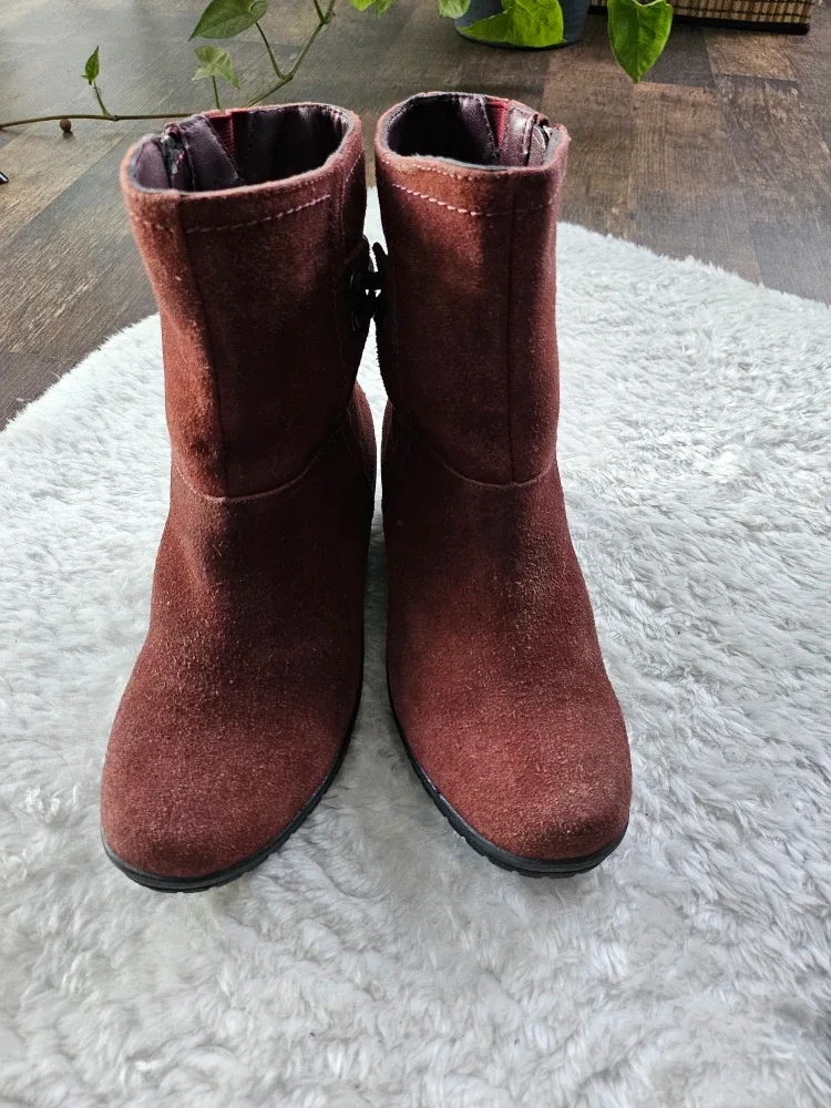 Suede Ankle Boots - Maroon/Deep Red image indicator(4)