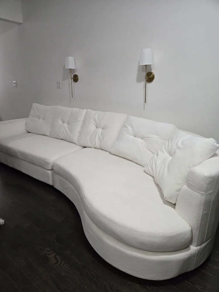 White Curved Sectional Sofa