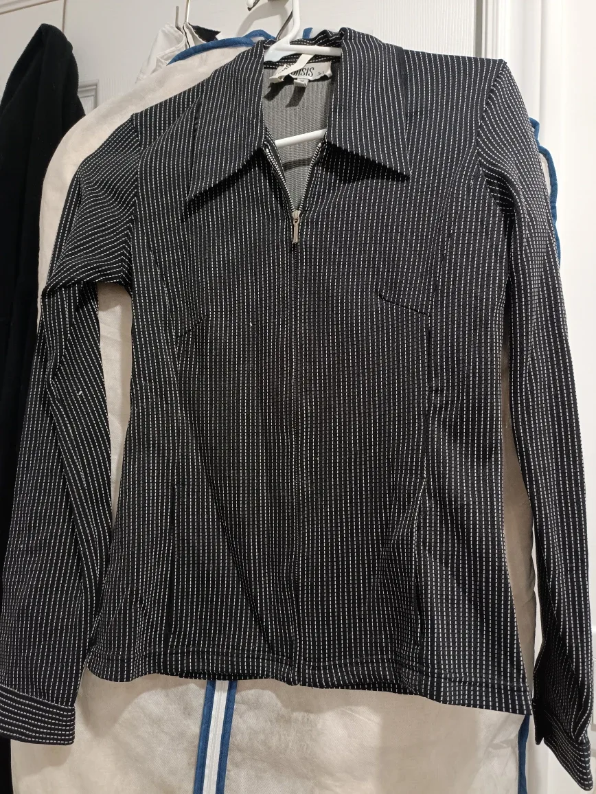 OASIS Black & White Striped Top