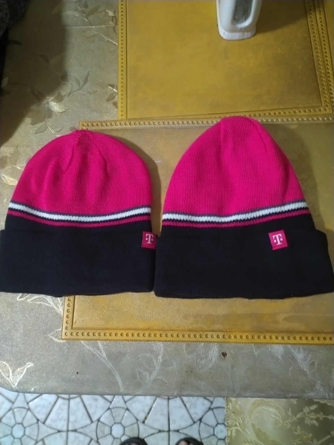 T-Mobile Pink & Black Beanie Hats (Set of 2)