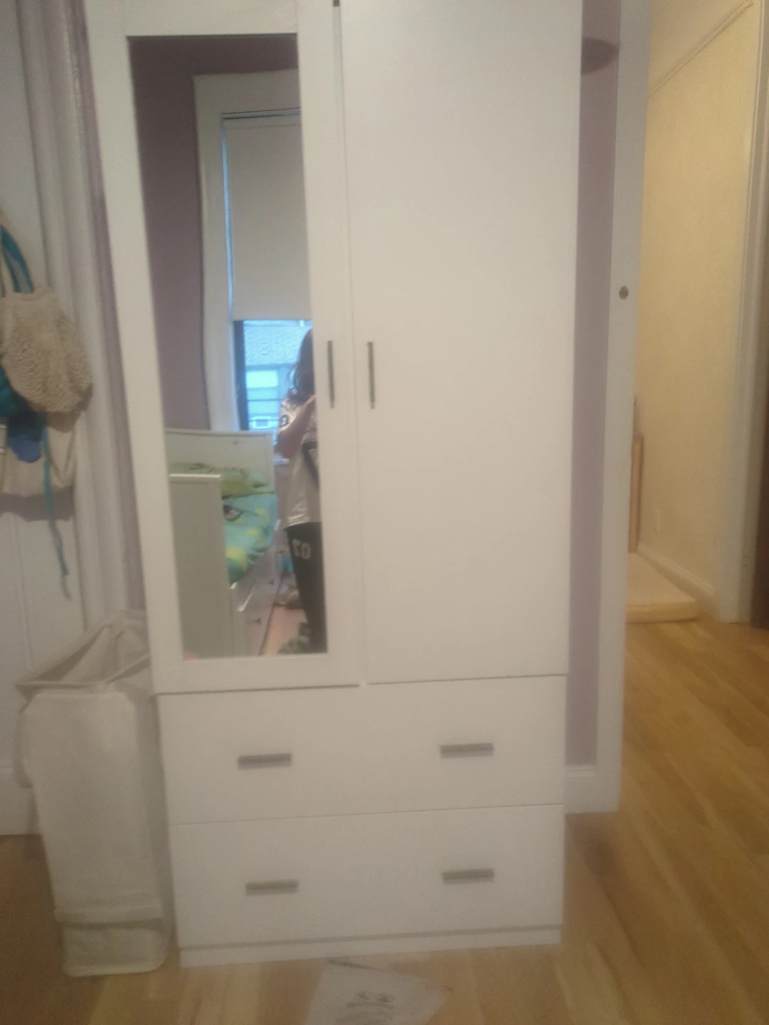White Wardrobe with Mirror