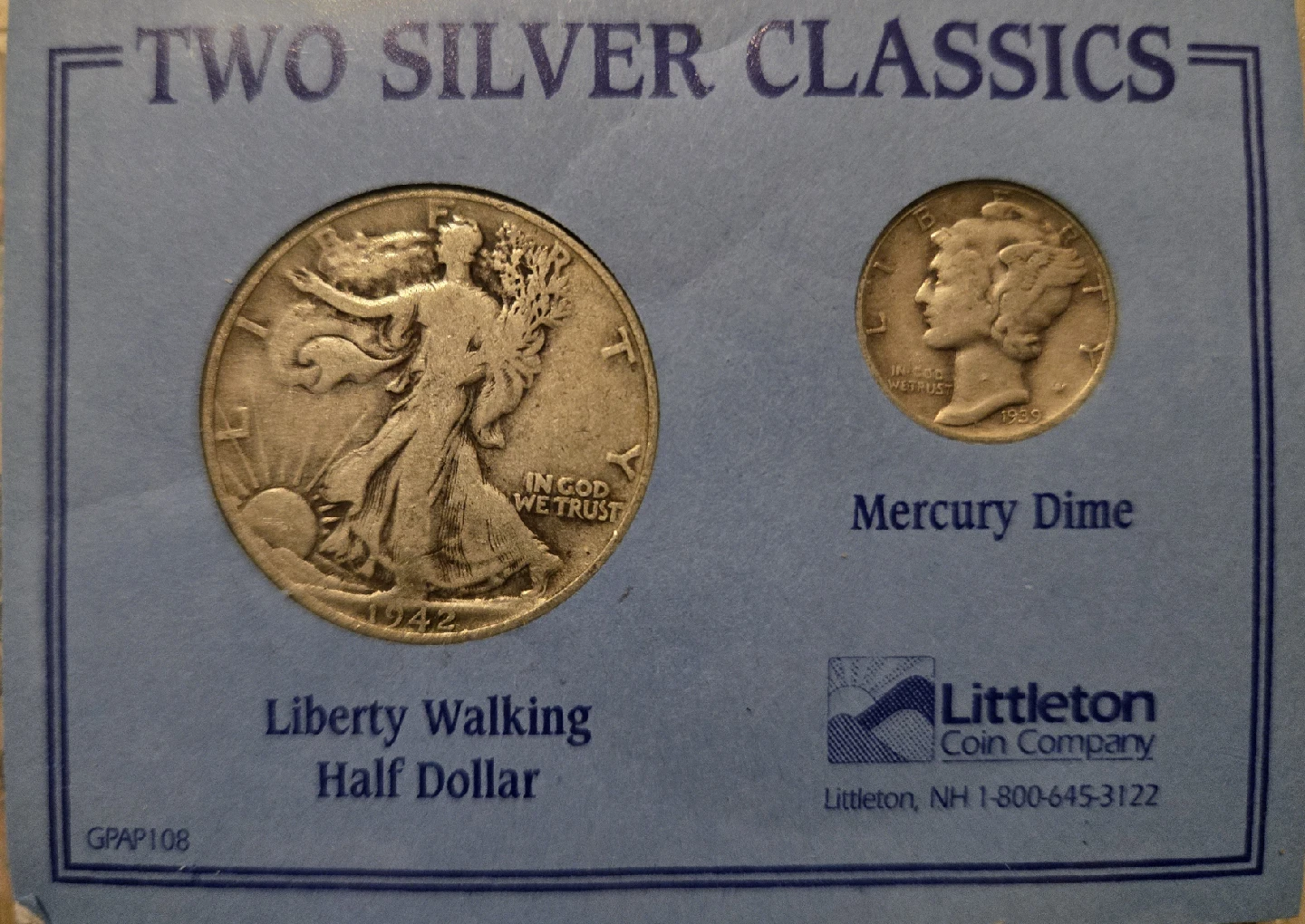 Liberty Walking Half Dollar & Mercury Dime - Littleton