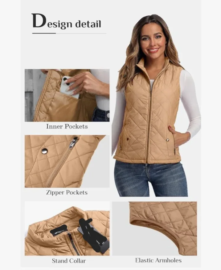 NEW! Women's Sleeveless Padded Vest - XX-Large