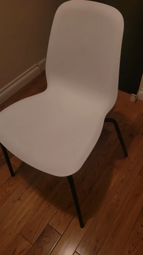 2 x IKEA White Chairs with Black Legs