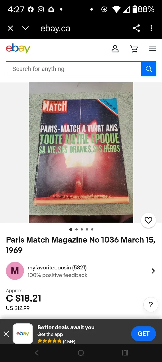 Paris Match Magazine No 1036 - March 15, 1969