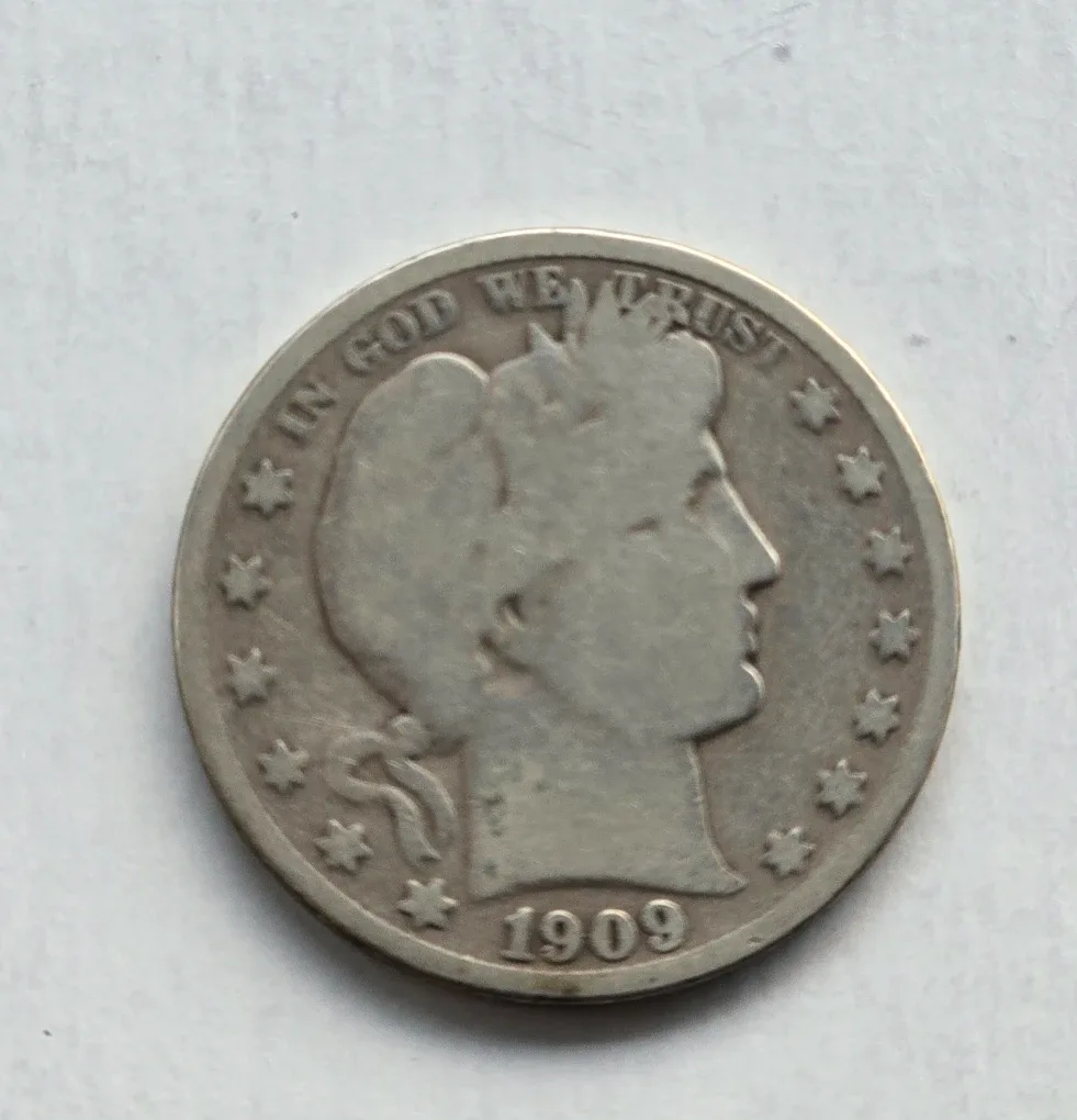 1909-S  Barber Half Silver Dollar