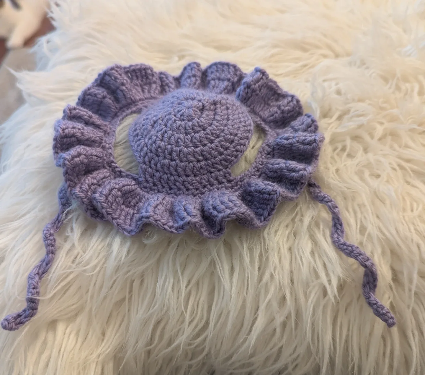 🥕 Handmade Knitted Cat Bonnet - Purple image indicator(2)