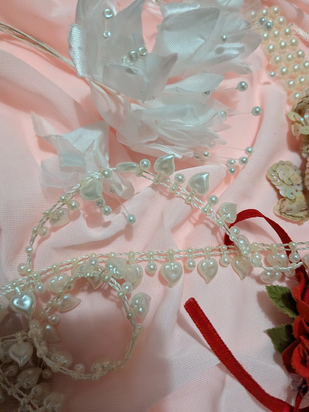 Vintage salvaged white Wedding Accessories Bundle, - photo 4