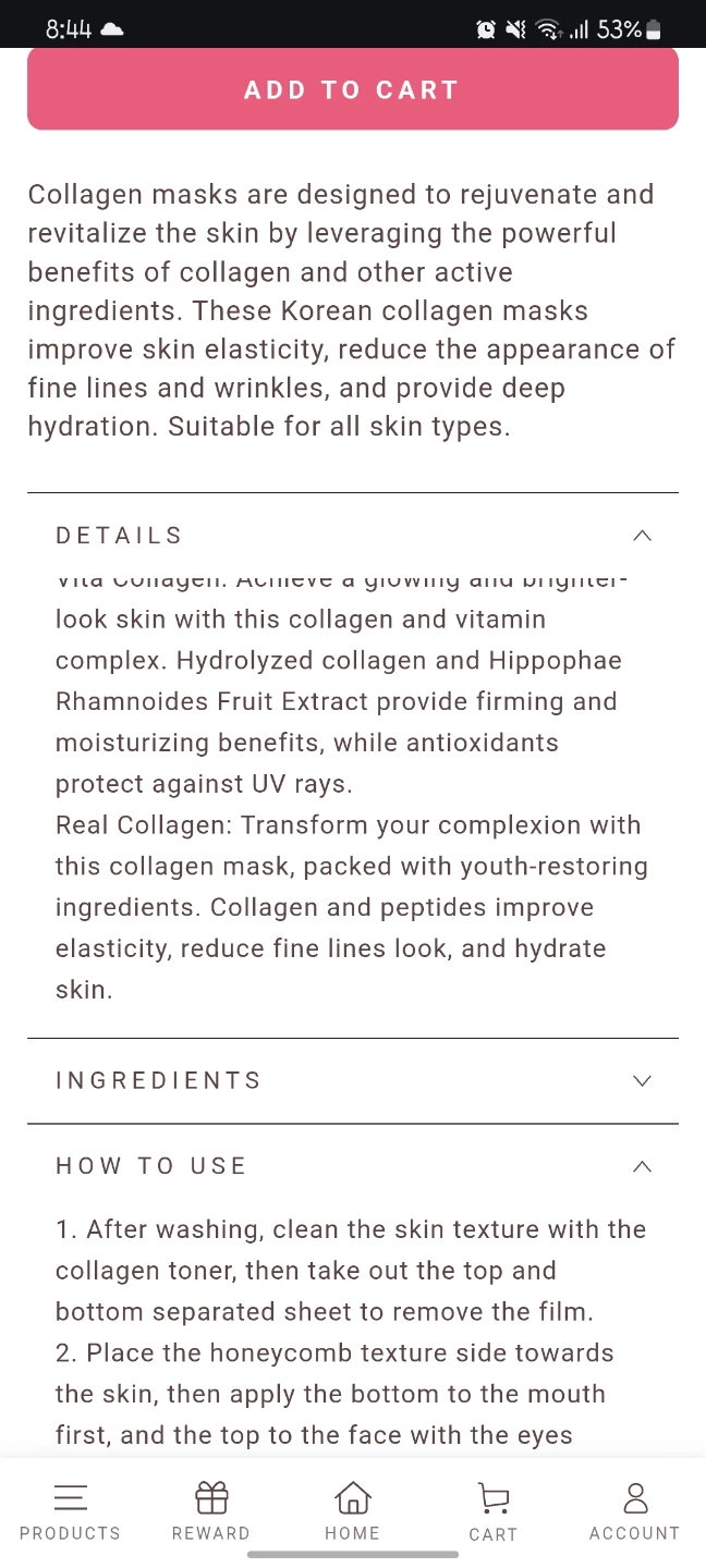 Korean 5 Real Collagen Mask Sheets (May 2027) - photo 2