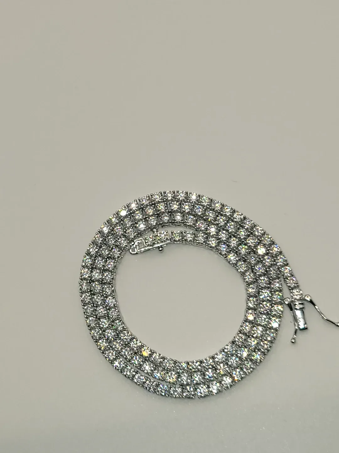 Lab Grown Moissanite Tennis Chain Necklace 16.34ct image indicator(2)