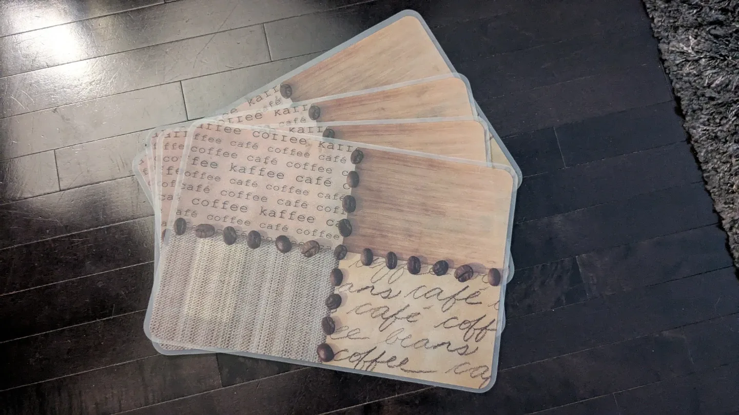 Starbucks Mug, Bodum, Creamer, 4 Coffee Themed Placemats image indicator(3)