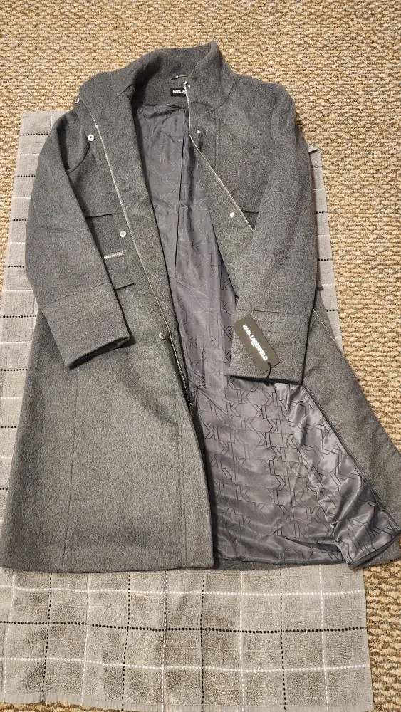 Karl Lagerfeld Paris Gray Coat - Size L
