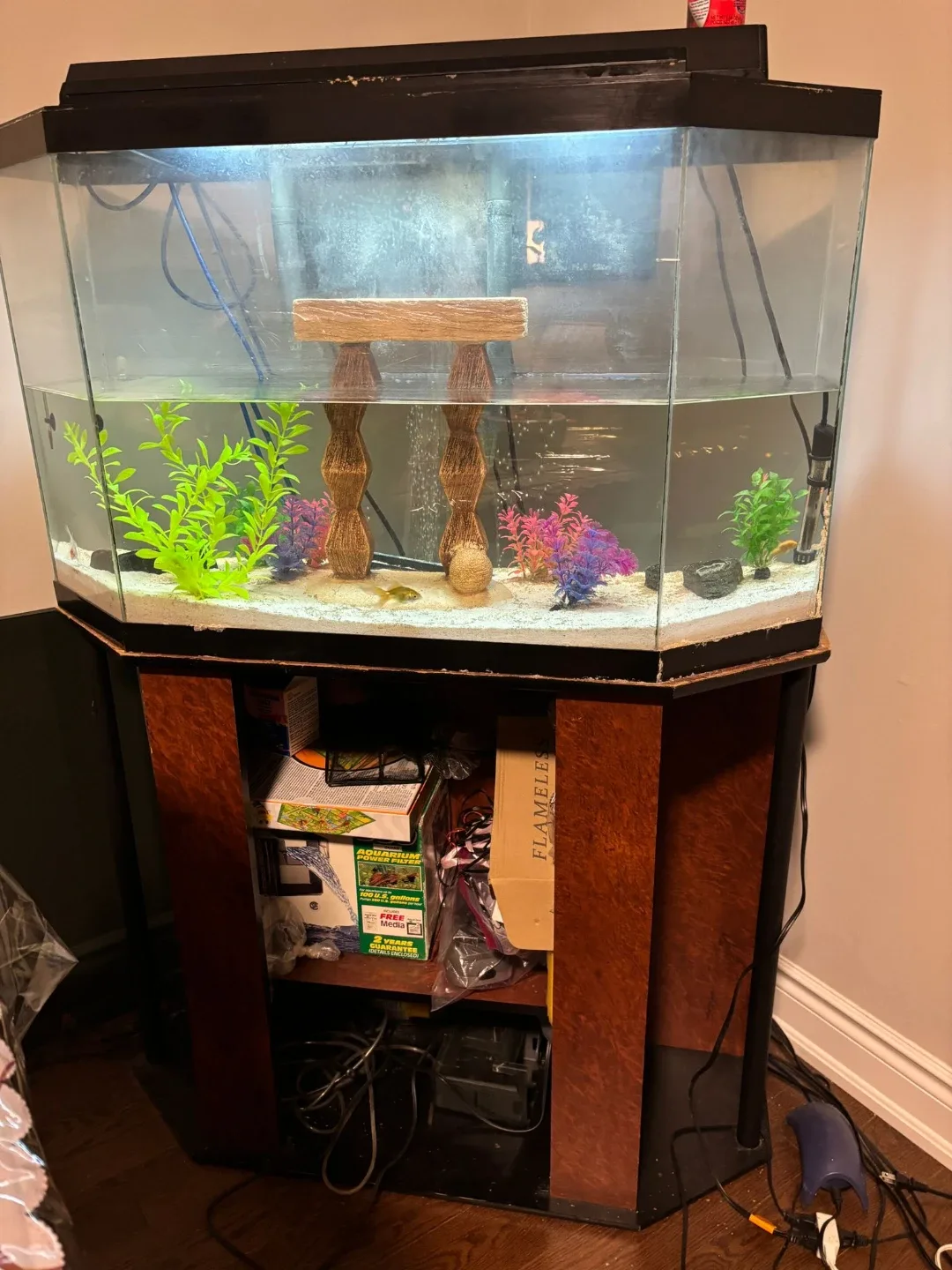 Stunning 45 gallon fish tank aquarium with stand image indicator(2)