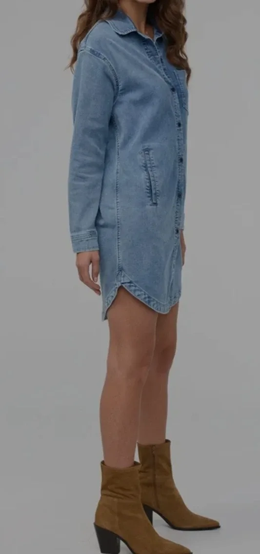 NWT Duer Performance Denim Light Shirt Dress image indicator(9)